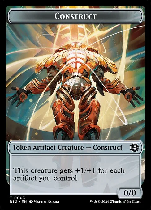 Construct, carta Magic di tipo Token Artifact Creature — Construct illustrata da Matteo Bassini