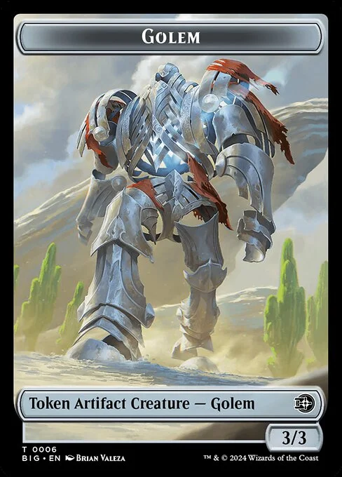 Golem, carta Magic di tipo Token Artifact Creature — Golem illustrata da Brian Valeza