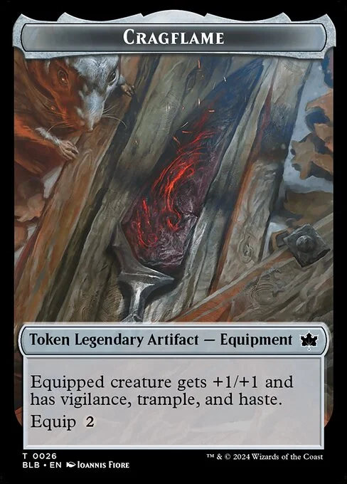 Cragflame, carta Magic di tipo Token Legendary Artifact — Equipment illustrata da Ioannis Fiore