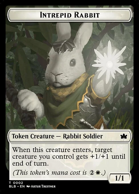 Intrepid Rabbit, carta Magic di tipo Token Creature — Rabbit Soldier illustrata da Artur Treffner