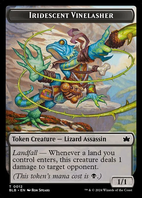 Iridescent Vinelasher, carta Magic di tipo Token Creature — Lizard Assassin illustrata da Ron Spears