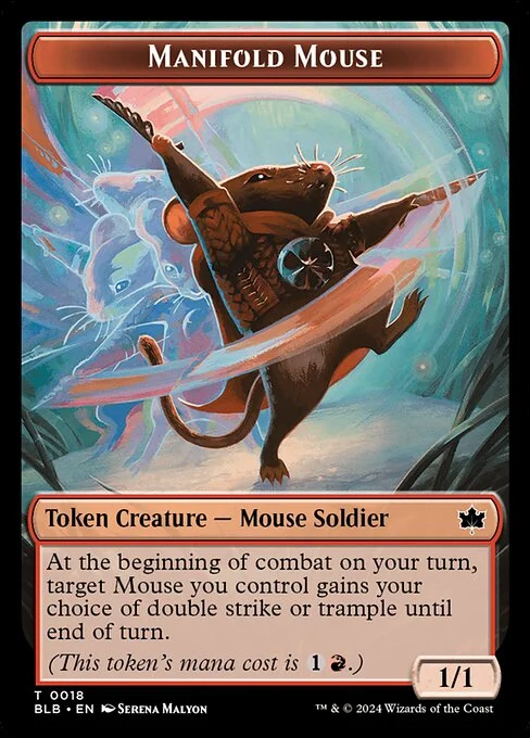 Manifold Mouse, carta Magic di tipo Token Creature — Mouse Soldier illustrata da Serena Malyon