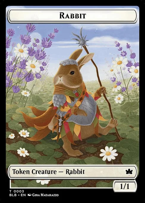 Rabbit, carta Magic di tipo Token Creature — Rabbit illustrata da Gina Matarazzo