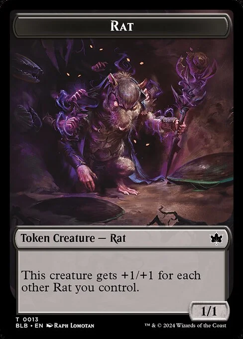 Rat, carta Magic di tipo Token Creature — Rat illustrata da Raph Lomotan