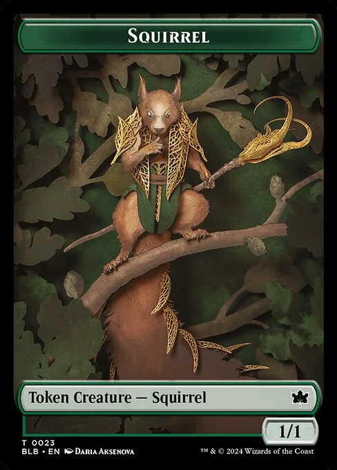 Squirrel, carta Magic di tipo Token Creature — Squirrel illustrata da Daria Aksenova