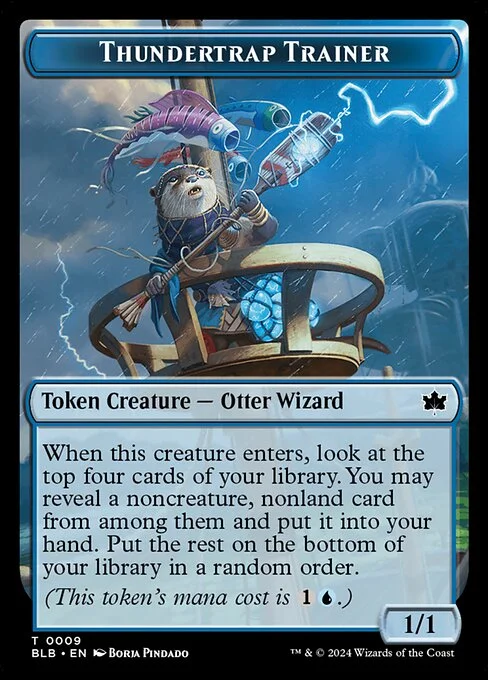 Thundertrap Trainer, carta Magic di tipo Token Creature — Otter Wizard illustrata da Borja Pindado