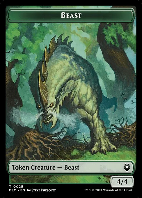 Beast, carta Magic di tipo Token Creature — Beast illustrata da Steve Prescott