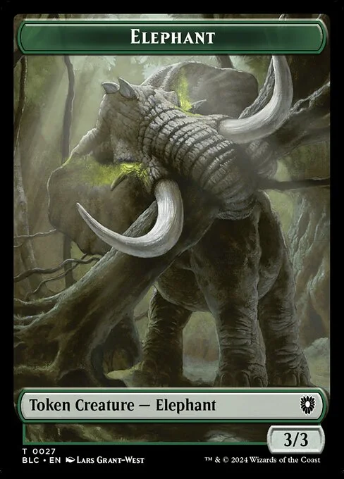 Elephant, carta Magic di tipo Token Creature — Elephant illustrata da Lars Grant-West