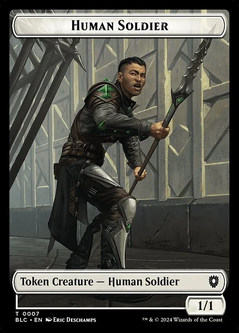 Human Soldier, carta Magic di tipo Token Creature — Human Soldier illustrata da Eric Deschamps