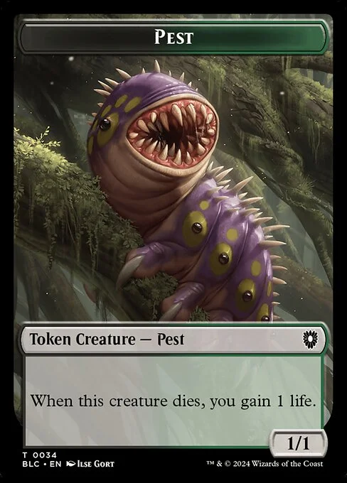 Pest, carta Magic di tipo Token Creature — Pest illustrata da Ilse Gort