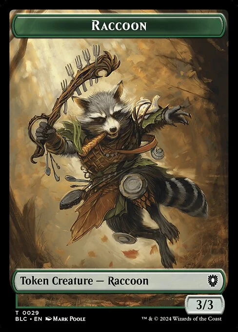Raccoon, carta Magic di tipo Token Creature — Raccoon illustrata da Mark Poole