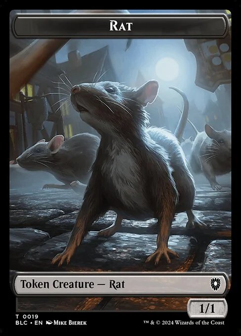 Rat, carta Magic di tipo Token Creature — Rat illustrata da Mike Bierek
