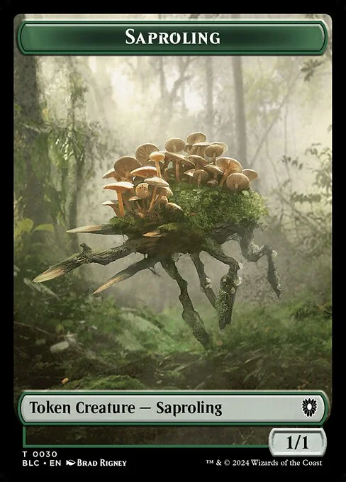 Saproling, carta Magic di tipo Token Creature — Saproling illustrata da Brad Rigney