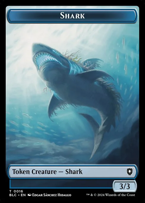 Shark, carta Magic di tipo Token Creature — Shark illustrata da Edgar Sánchez Hidalgo