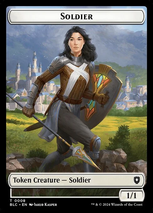 Soldier, carta Magic di tipo Token Creature — Soldier illustrata da Jakub Kasper