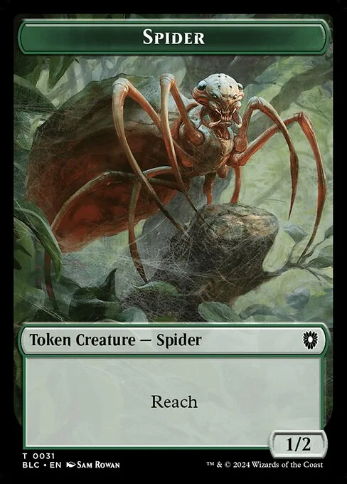 Spider, carta Magic di tipo Token Creature — Spider illustrata da Sam Rowan