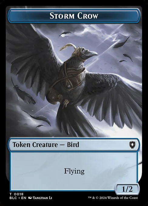 Storm Crow, carta Magic di tipo Token Creature — Bird illustrata da Yangtian Li