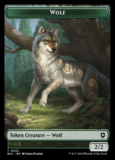 Wolf, carta Magic di tipo Token Creature — Wolf illustrata da Jakub Kasper