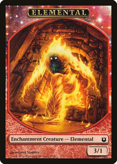 Elemental, carta Magic di tipo Token Enchantment Creature — Elemental illustrata da Greg Staples