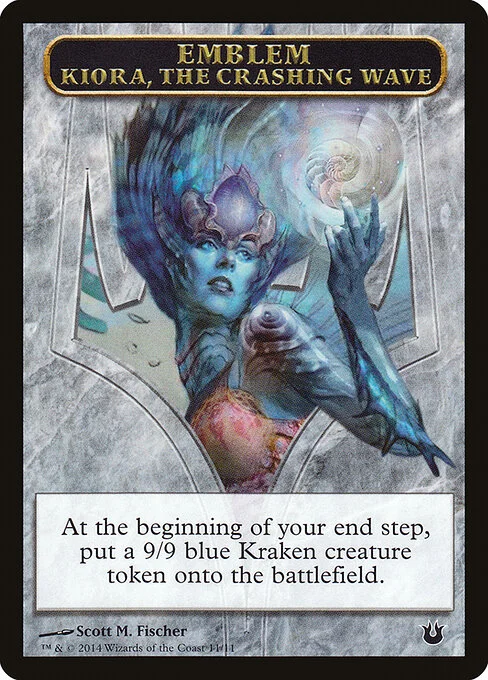 Kiora, the Crashing Wave Emblem, carta Magic di tipo Emblem — Kiora illustrata da Scott M. Fischer