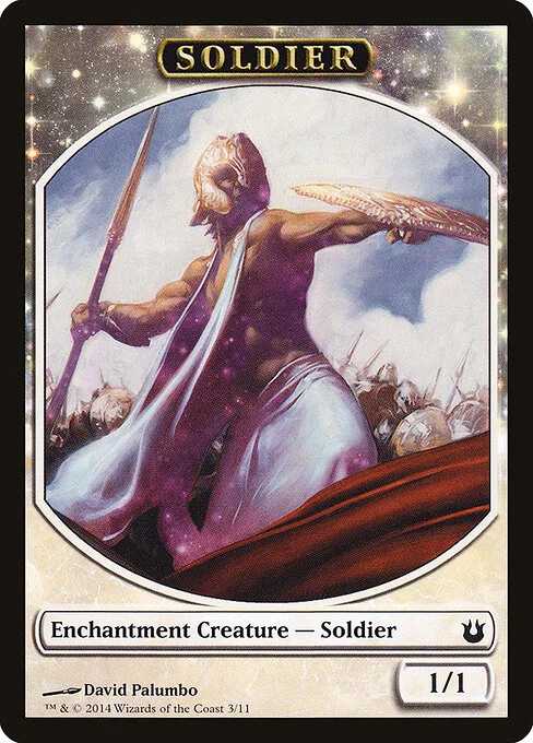 Soldier, carta Magic di tipo Token Enchantment Creature — Soldier illustrata da David Palumbo