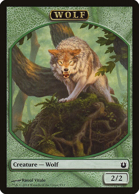 Wolf, carta Magic di tipo Token Creature — Wolf illustrata da Raoul Vitale