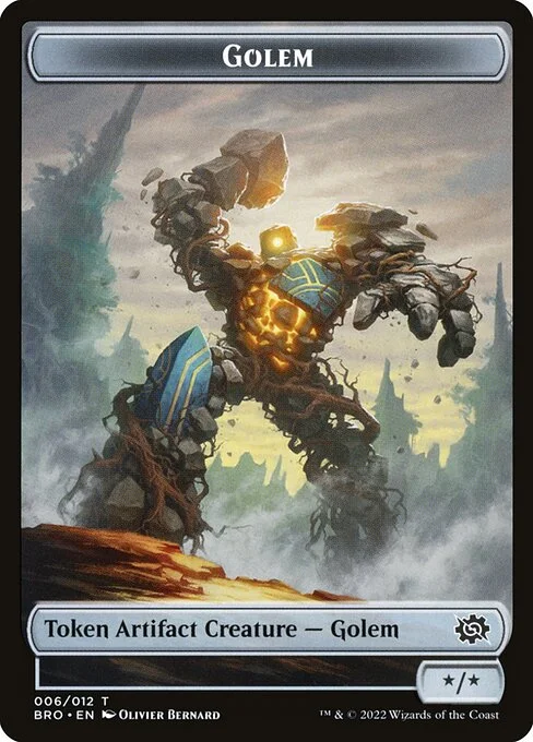 Golem, carta Magic di tipo Token Artifact Creature — Golem illustrata da Olivier Bernard