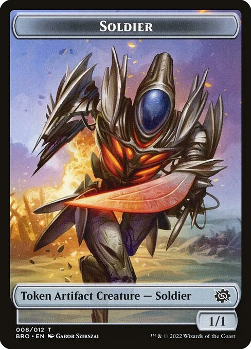 Soldier, carta Magic di tipo Token Artifact Creature — Soldier illustrata da Gabor Szikszai