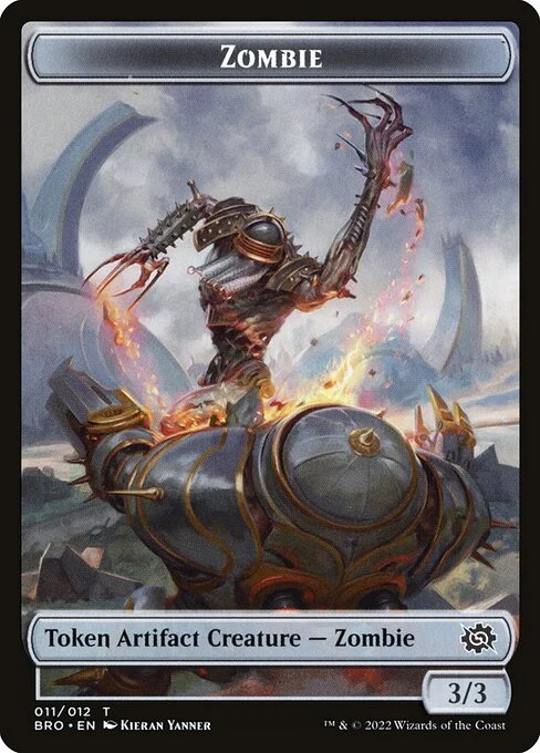 Zombie, carta Magic di tipo Token Artifact Creature — Zombie illustrata da Kieran Yanner