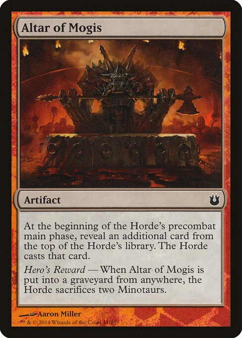 Altar of Mogis, carta Magic di tipo Artifact illustrata da Aaron Miller