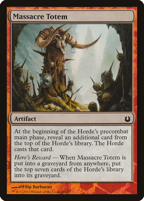 Massacre Totem, carta Magic di tipo Artifact illustrata da Filip Burburan