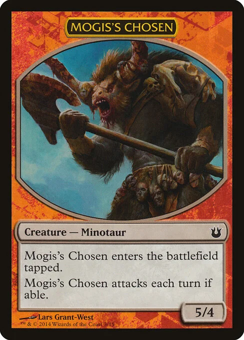 Mogis's Chosen, carta Magic di tipo Creature — Minotaur illustrata da Lars Grant-West