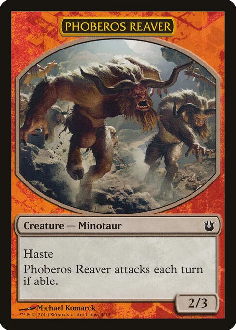 Phoberos Reaver, carta Magic di tipo Creature — Minotaur illustrata da Michael Komarck