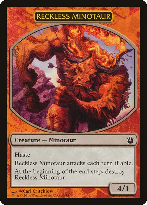 Reckless Minotaur, carta Magic di tipo Creature — Minotaur illustrata da Carl Critchlow