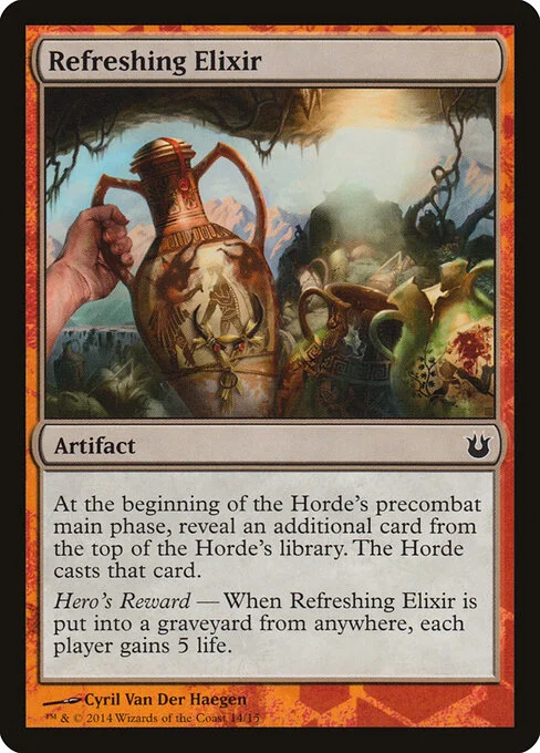 Refreshing Elixir, carta Magic di tipo Artifact illustrata da Cyril Van Der Haegen