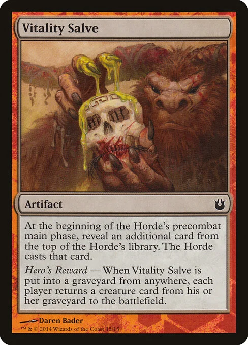 Vitality Salve, carta Magic di tipo Artifact illustrata da Daren Bader
