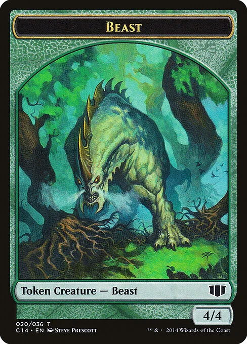 Beast, carta Magic di tipo Token Creature — Beast illustrata da Steve Prescott