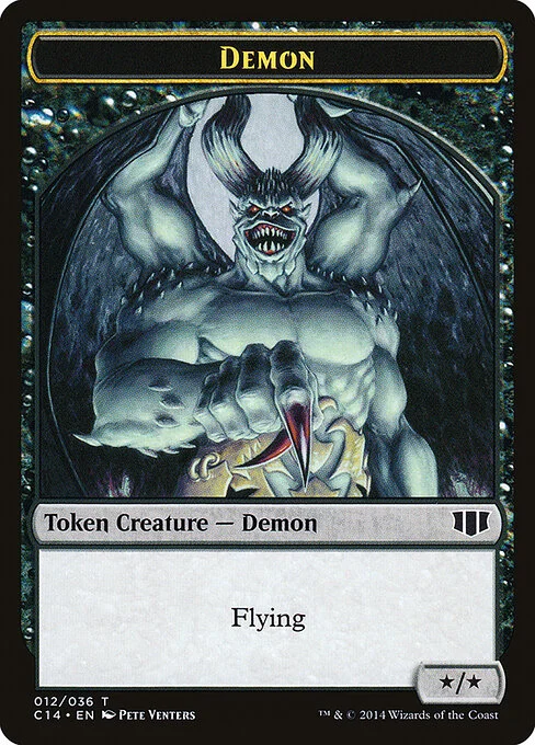 Demon, carta Magic di tipo Token Creature — Demon illustrata da Pete Venters