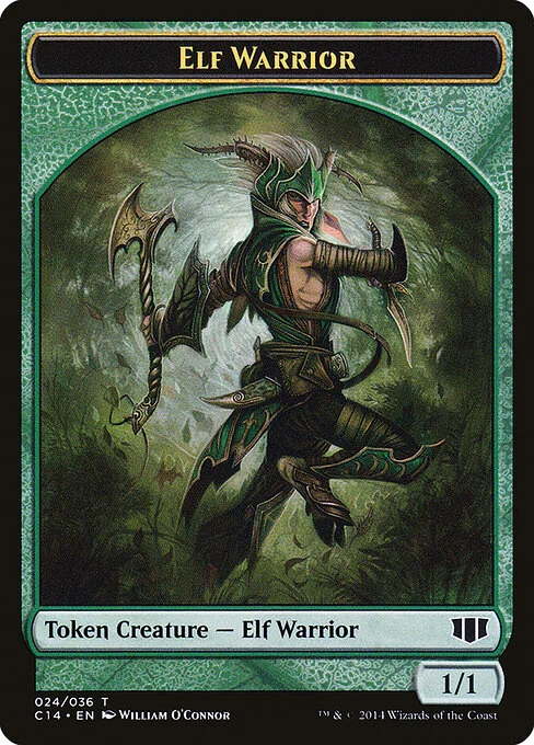 Elf Warrior, carta Magic di tipo Token Creature — Elf Warrior illustrata da William O'Connor
