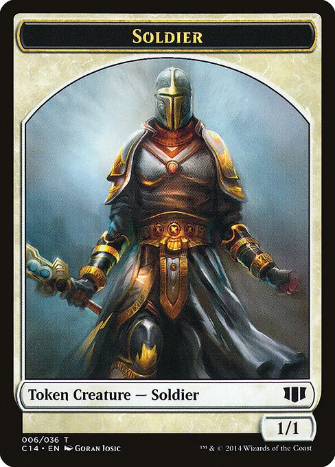 Soldier, carta Magic di tipo Token Creature — Soldier illustrata da Goran Josic