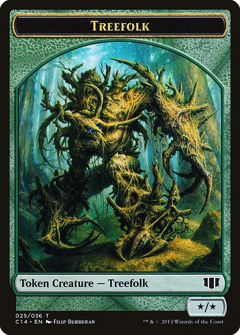 Treefolk, carta Magic di tipo Token Creature — Treefolk illustrata da Filip Burburan