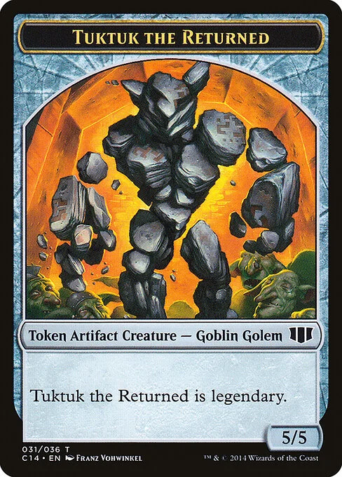 Tuktuk the Returned, carta Magic di tipo Token Artifact Creature — Goblin Golem illustrata da Franz Vohwinkel