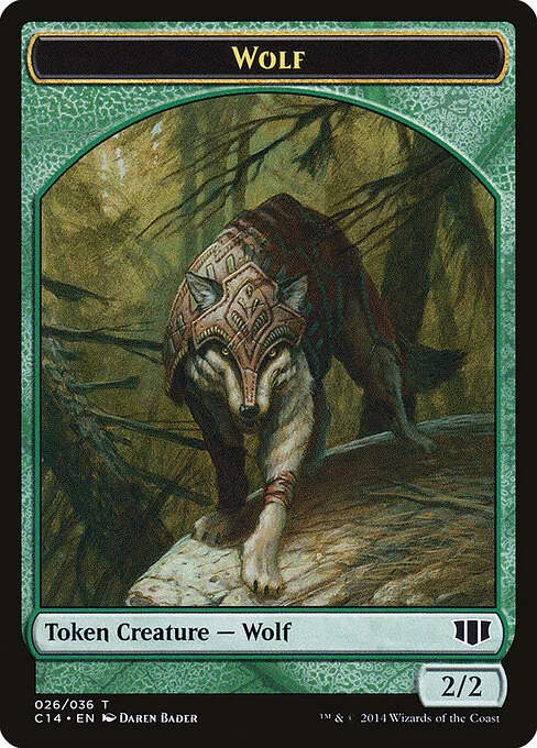 Wolf, carta Magic di tipo Token Creature — Wolf illustrata da Daren Bader