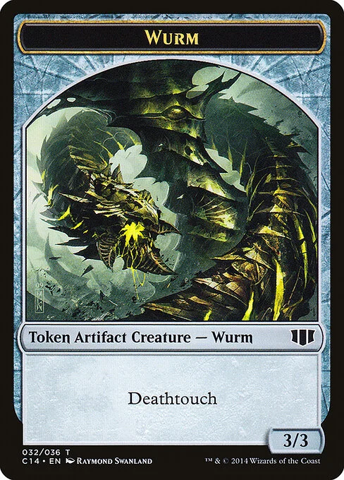 Wurm, carta Magic di tipo Token Artifact Creature — Wurm illustrata da Raymond Swanland