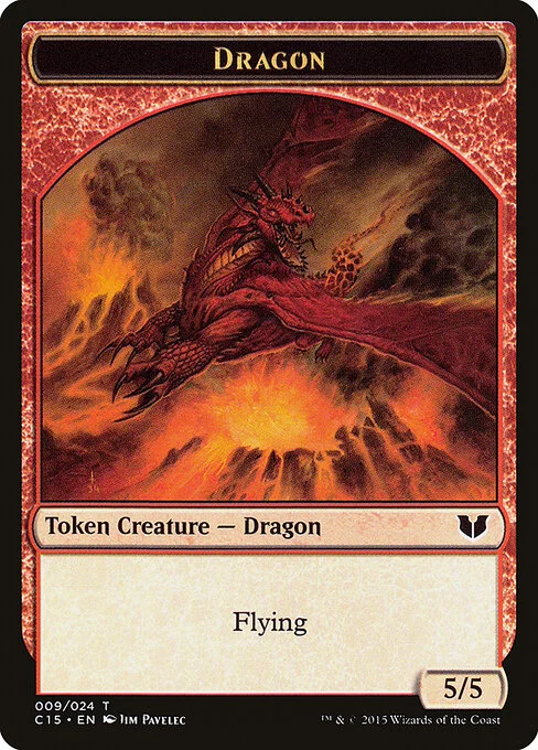 Dragon, carta Magic di tipo Token Creature — Dragon illustrata da Jim Pavelec