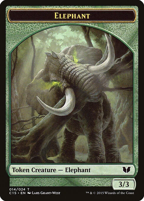 Elephant, carta Magic di tipo Token Creature — Elephant illustrata da Lars Grant-West
