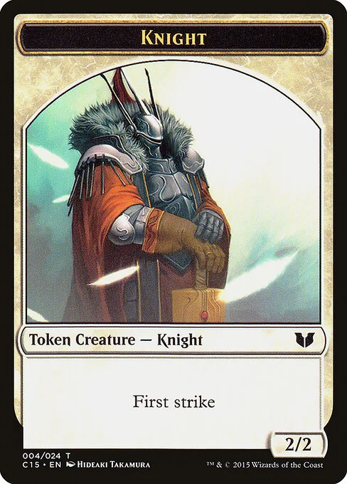 Knight, carta Magic di tipo Token Creature — Knight illustrata da Hideaki Takamura