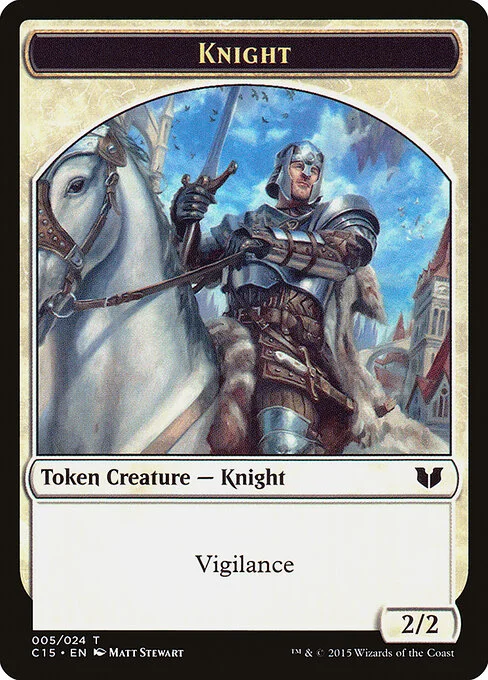 Knight, carta Magic di tipo Token Creature — Knight illustrata da Matt Stewart