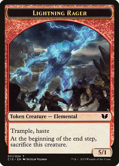 Lightning Rager, carta Magic di tipo Token Creature — Elemental illustrata da Svetlin Velinov