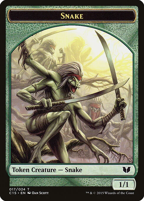 Snake, carta Magic di tipo Token Creature — Snake illustrata da Dan Murayama Scott